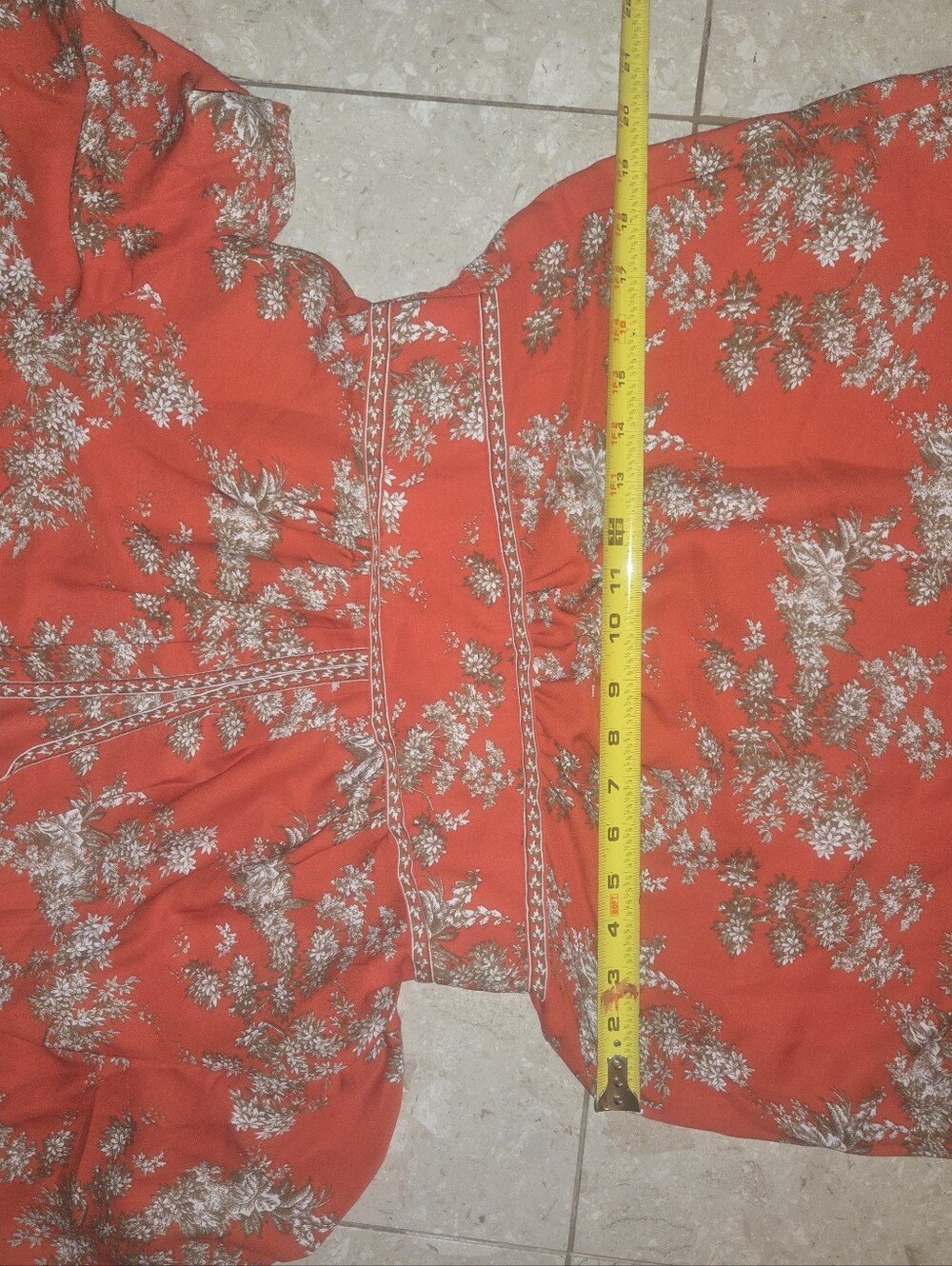 Max Studio London Crepe Smocked Ruffle Tiered Long Red Summer Dress Small? - Picture 9 of 9